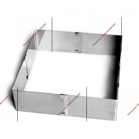 Форма для выпечки с регулировкой размера "Квадратная", H-12 см, 20х20 - 38х38 см - Кондитер плюс. Товары для кондитеров 
