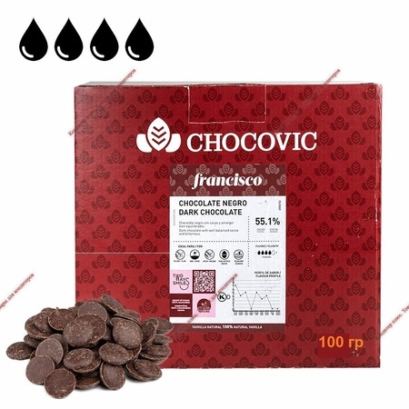 Шоколад Chocovic Francisco темный 55,1%  100 гр - Кондитер плюс. Товары для кондитеров 